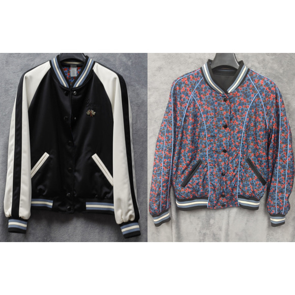 Rare Coach Women's Hot Rod Reversible Bomber Varsity Jacket Size S Racing/Floral - Picture 1 of 13